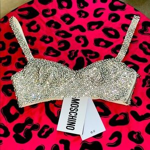 H&M x Moschino rhinestone covered bustier